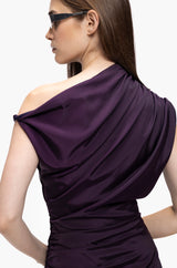 Draped Oblique Dress