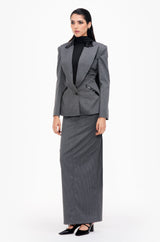 Single-Breasted Column Skirt Suit