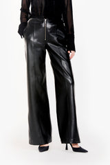 Panelled Leather Trousers