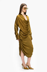 Asymmetric Cowl Dress