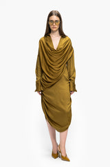 Asymmetric Cowl Dress