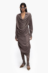 Asymmetric Cowl Dress