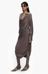 Asymmetric Cowl Dress