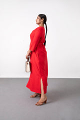 Belted Maxi Dress - Dress - Qua