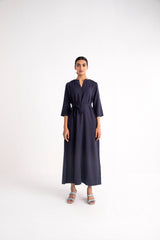 Belted Maxi Dress - Dress - Qua