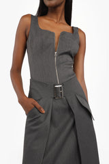 Zip-Up Sculpted Bustier