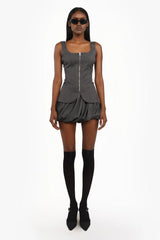 Zip-Up Sculpted Bustier
