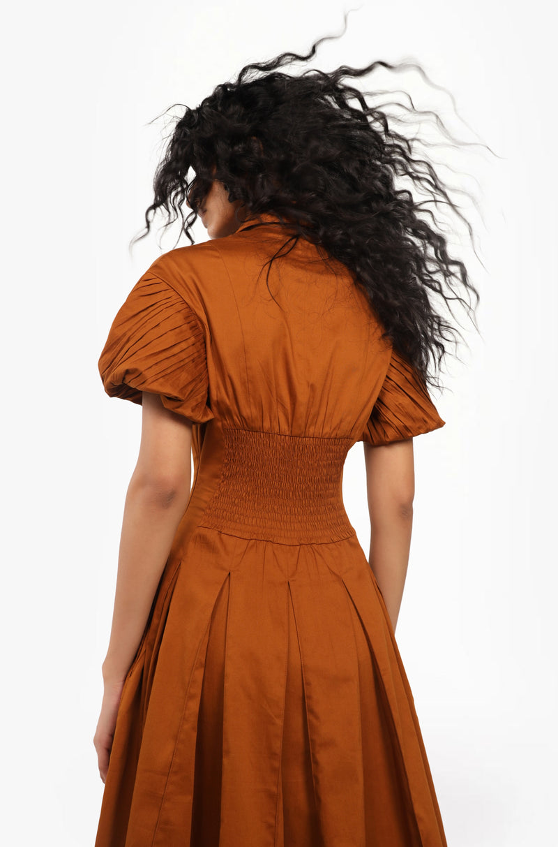 Flared Panelled Midi Dress