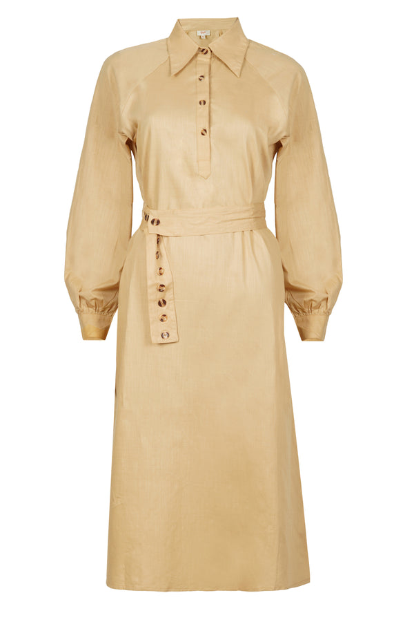 Belted Cotton Shirt Dress