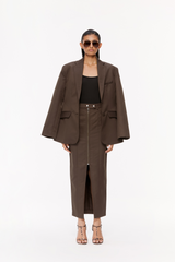 Zip-Up Skirt Suit