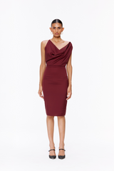 Draped Satin Dress