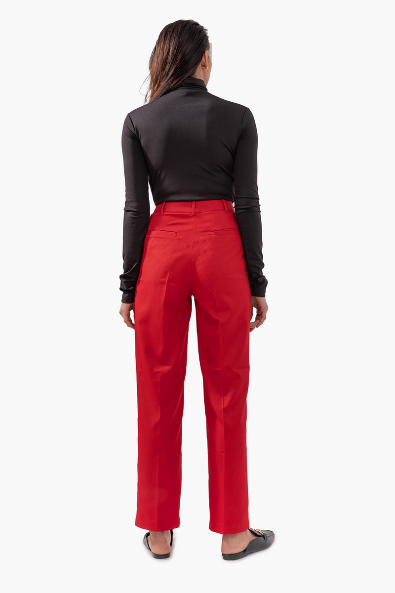 Hi-Rise Straight Trousers