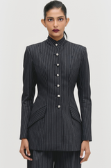 Sculptural High Collar Blazer