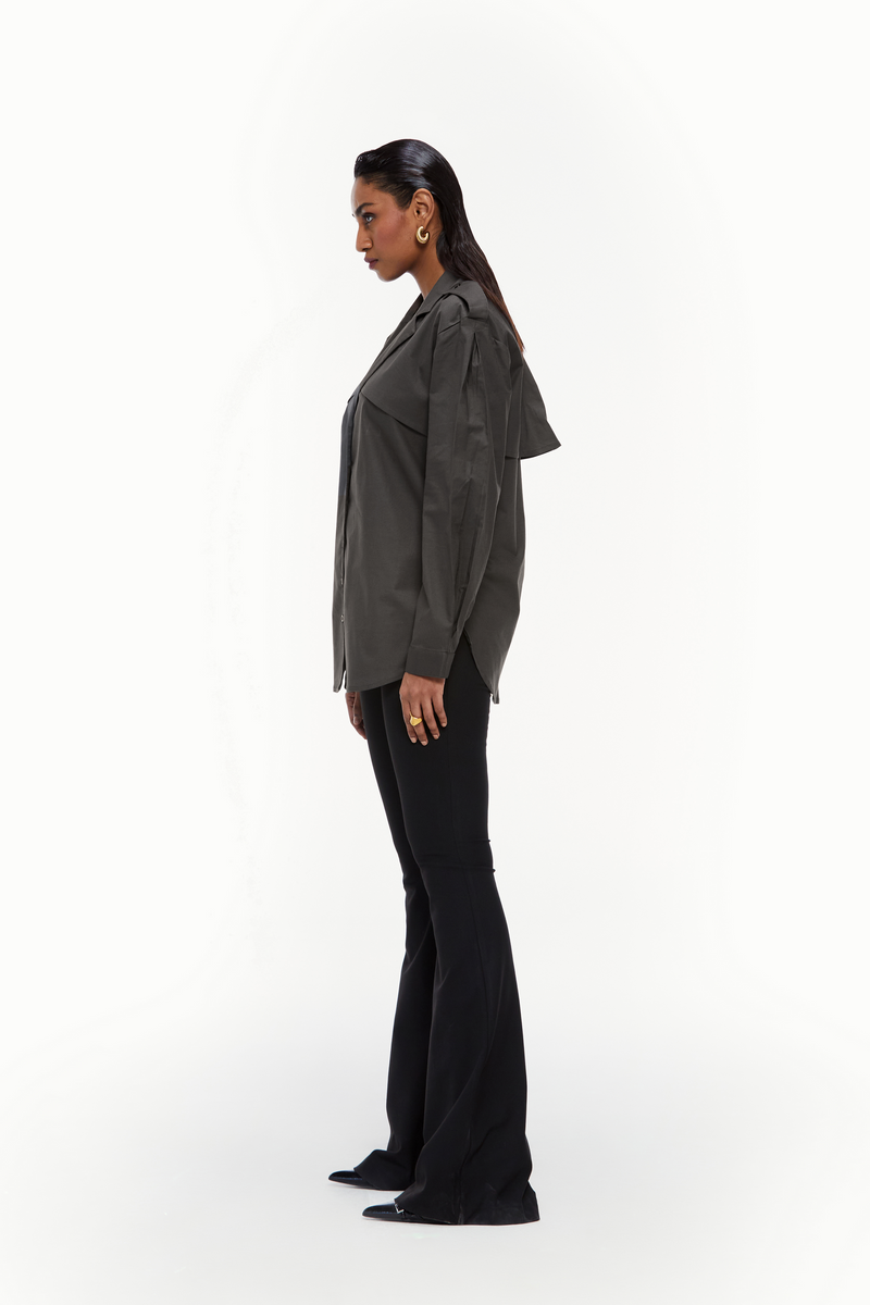 Notch Collar Trench Shirt