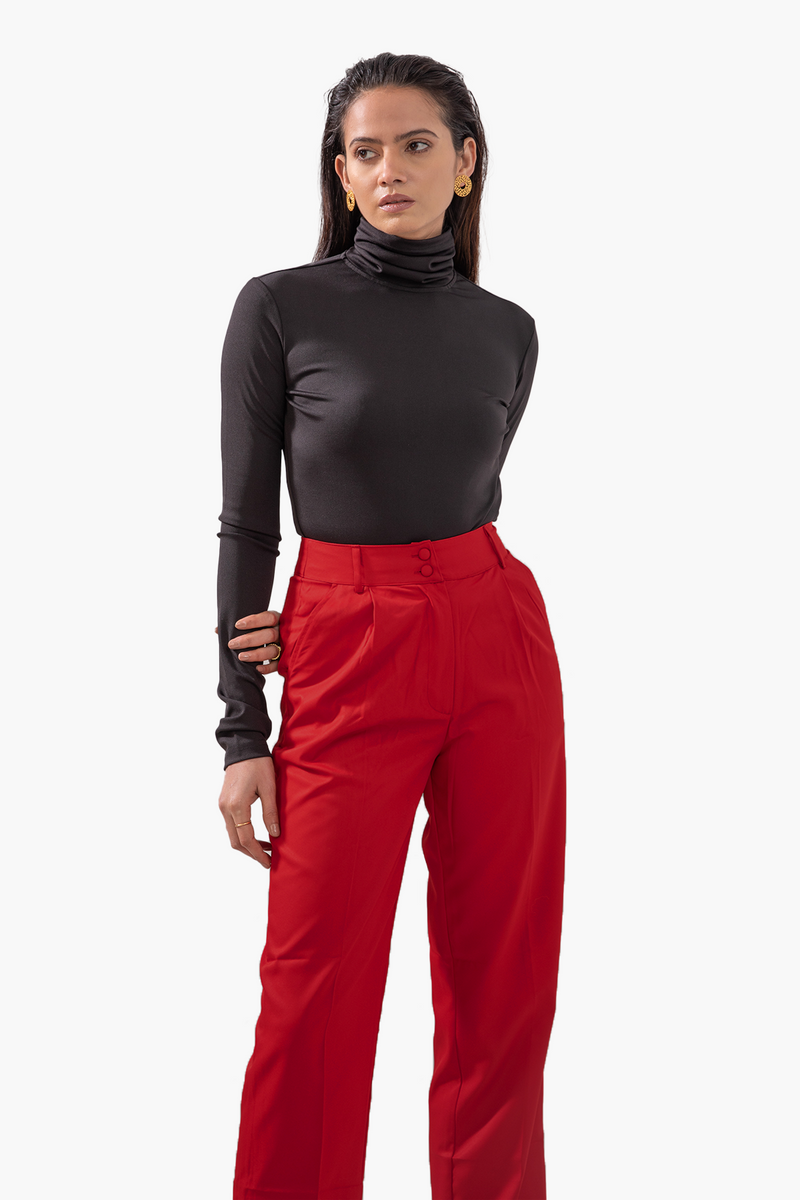 Hi-Rise Straight Trousers