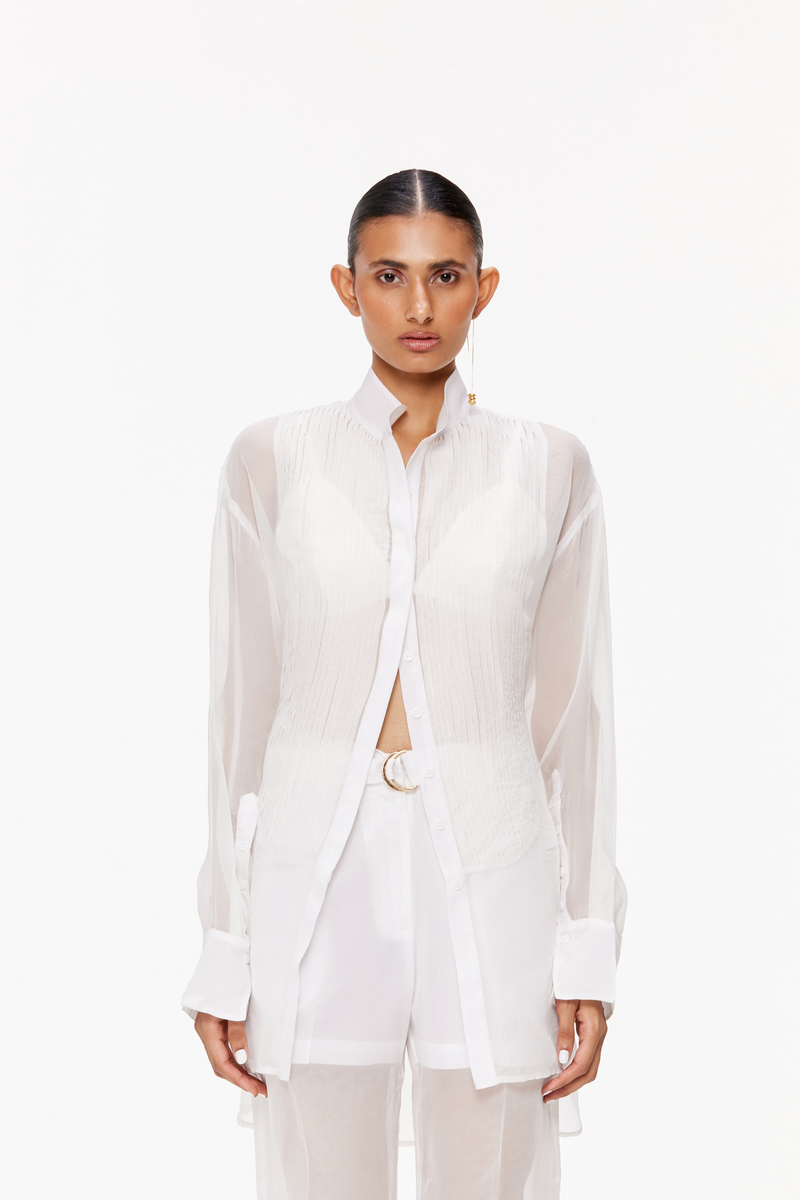 Pintucked Adjustable Shirt