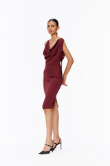 Draped Satin Dress
