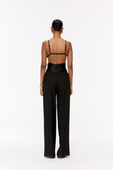 Cummerbund Wide-Leg Trousers