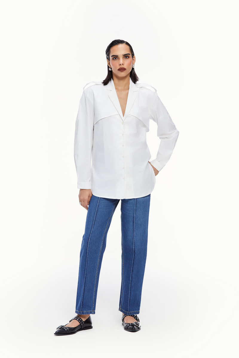 Notch Collar Trench Shirt