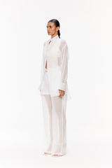 Pintucked Shirt Set