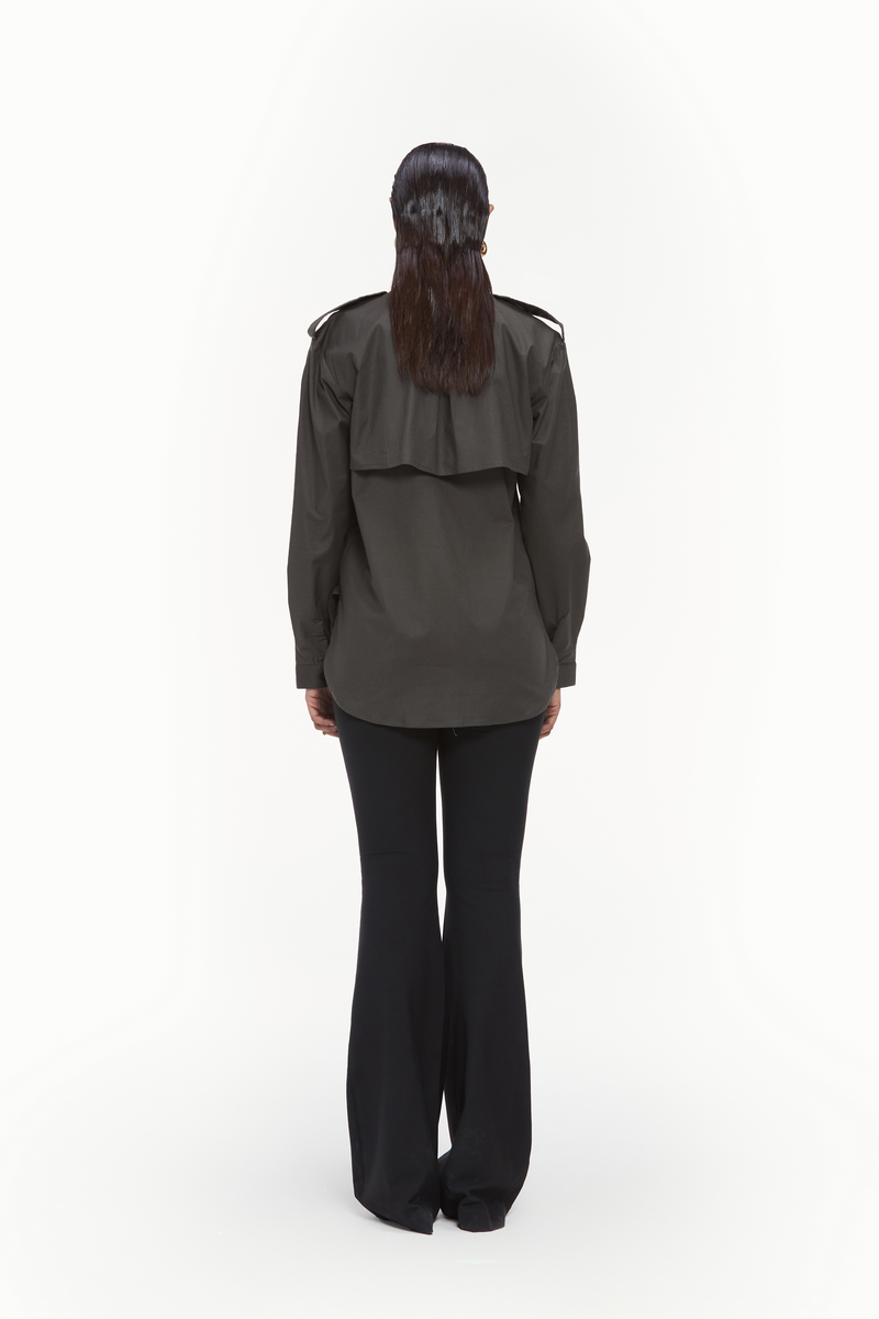 Notch Collar Trench Shirt