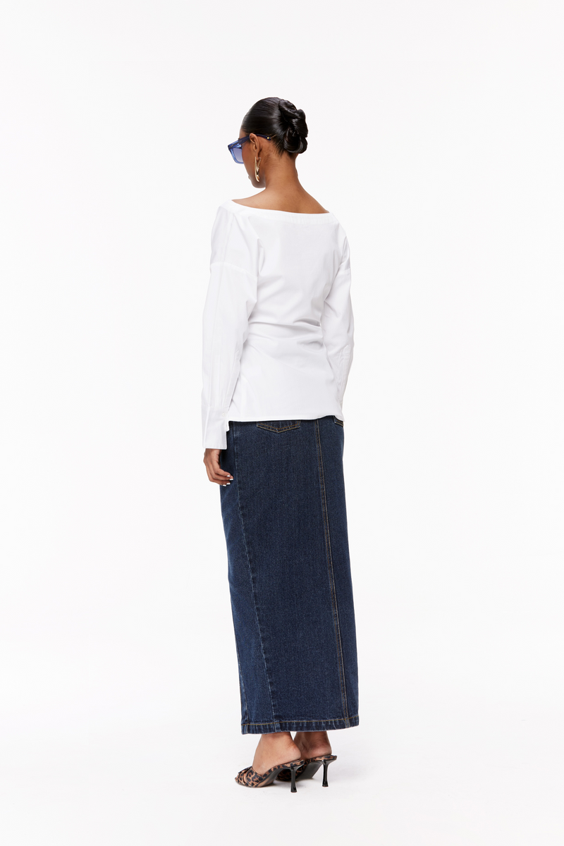 Off-Shoulder Wrap Shirt