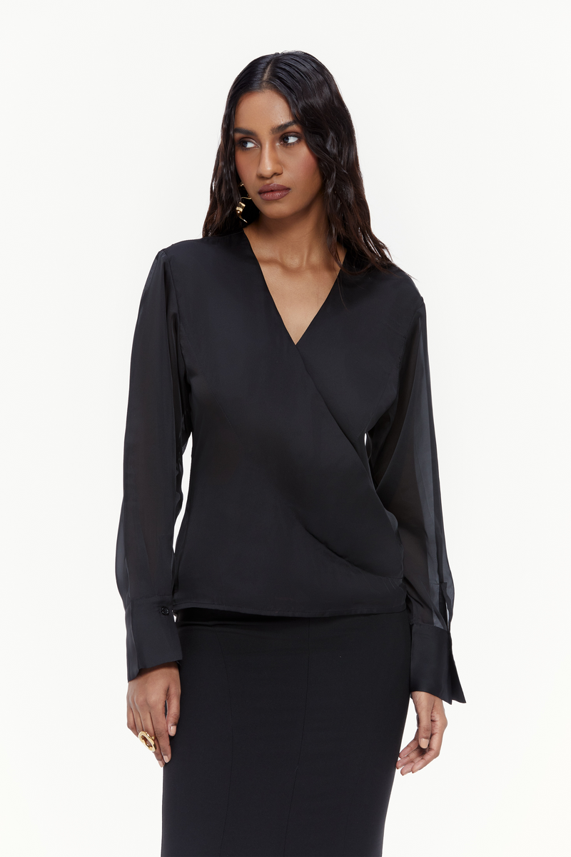 Faux Wrap Blouse