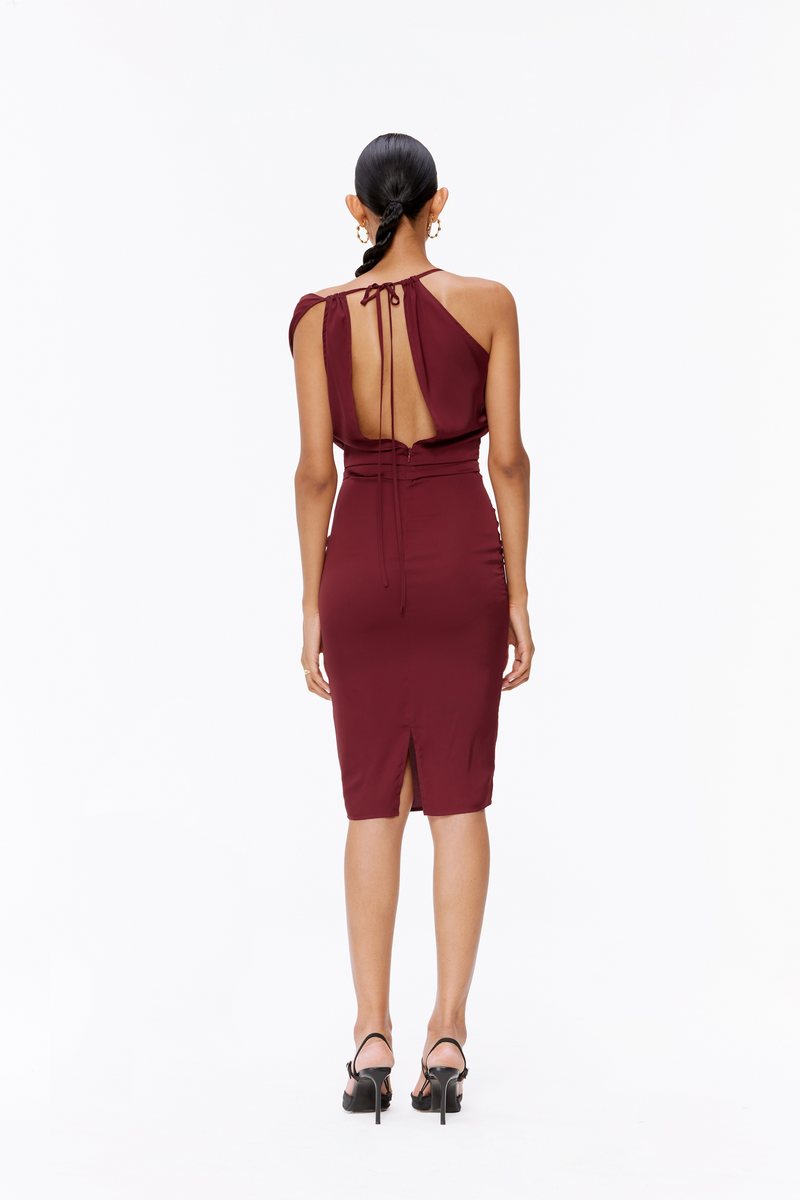 Draped Satin Dress