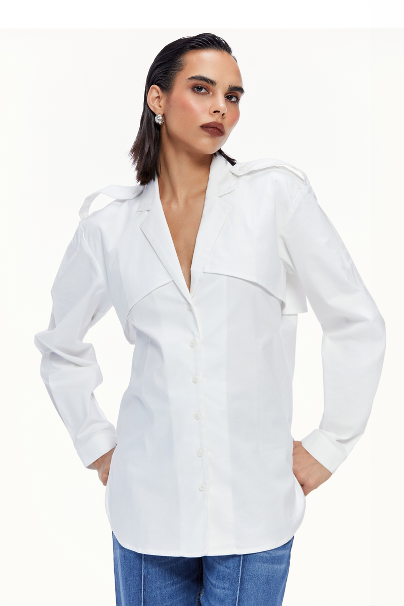 Notch Collar Trench Shirt