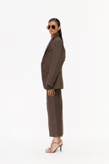 Zip-Up Skirt Suit