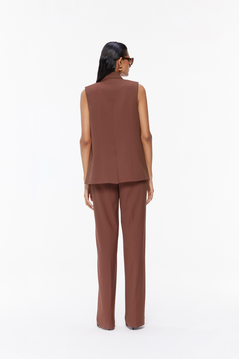 Notched Hem Waistcoat Set