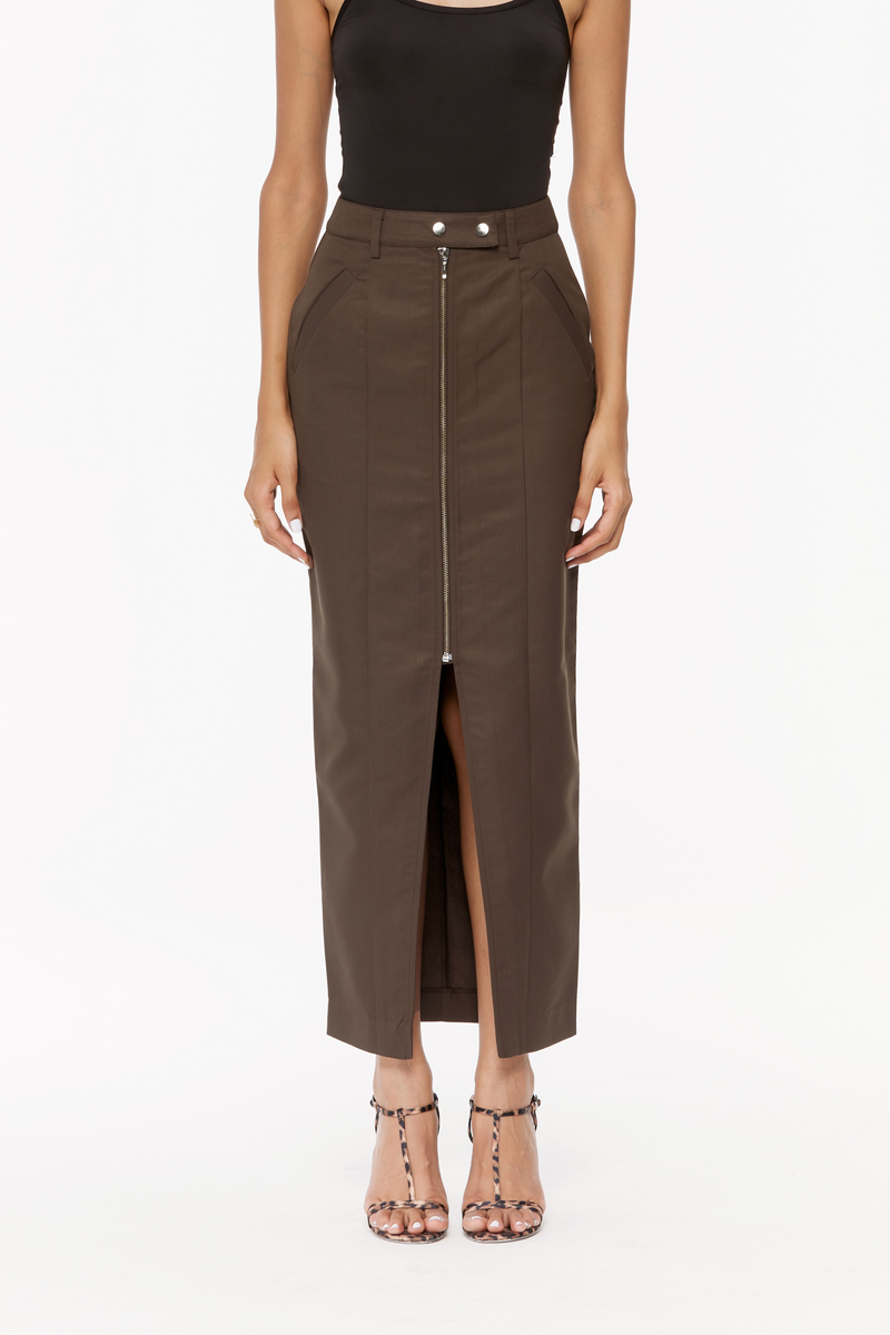Zip-Up Tailored Skirt