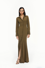 Fluted Shirt Dress