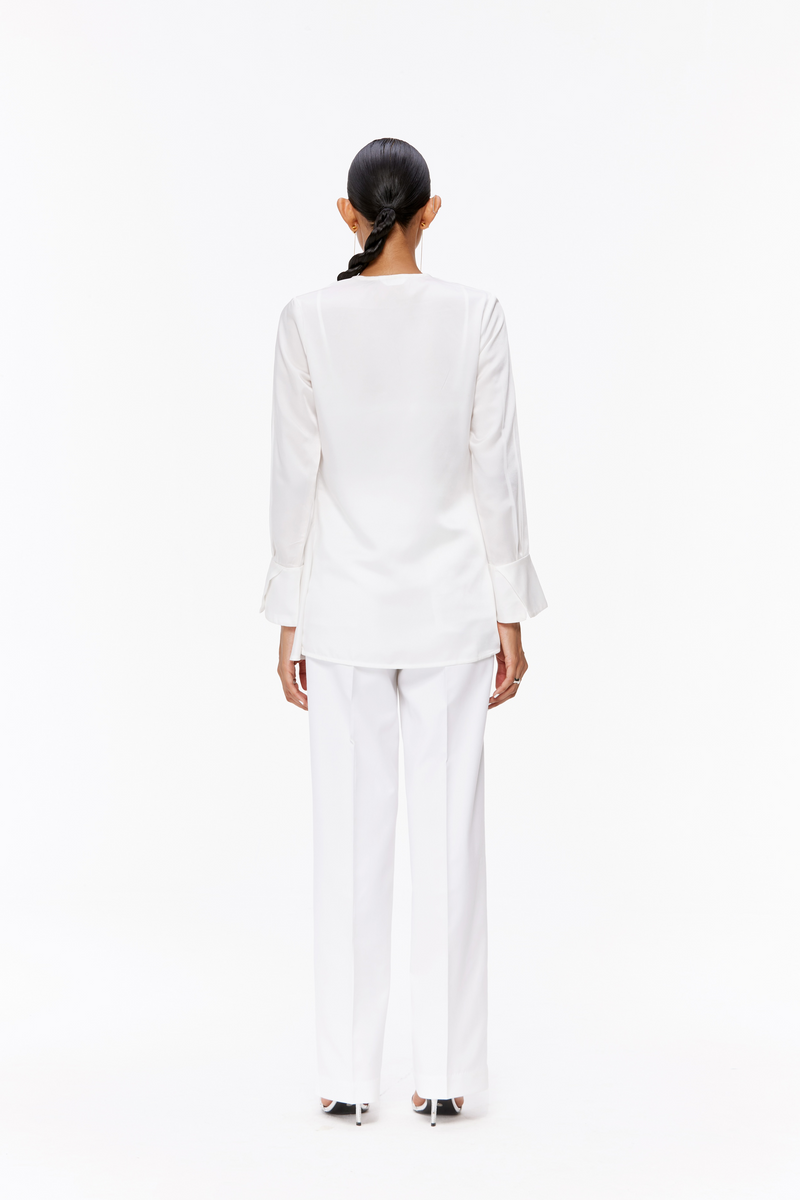 Draped Satin Blouse