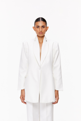 Open-Back Belted Blazer