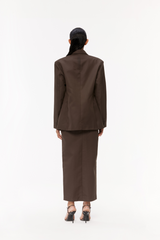 Zip-Up Skirt Suit