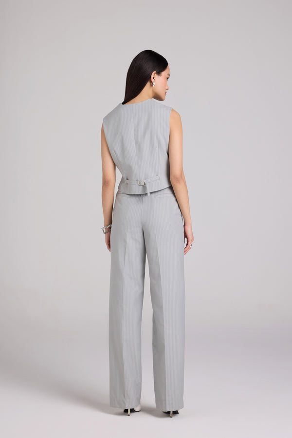 Pinstripe Straight Trousers