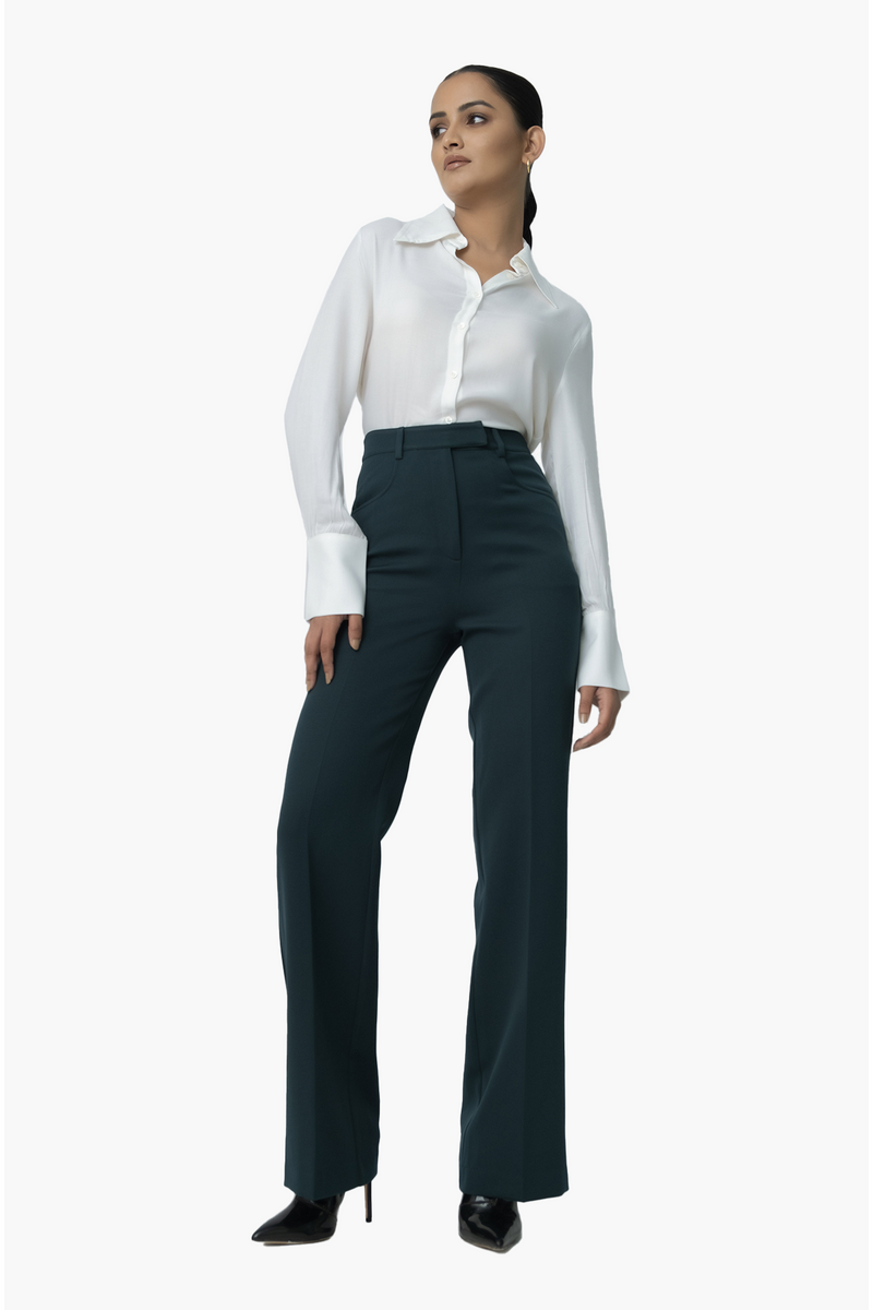 Hi-rise Flared Trousers