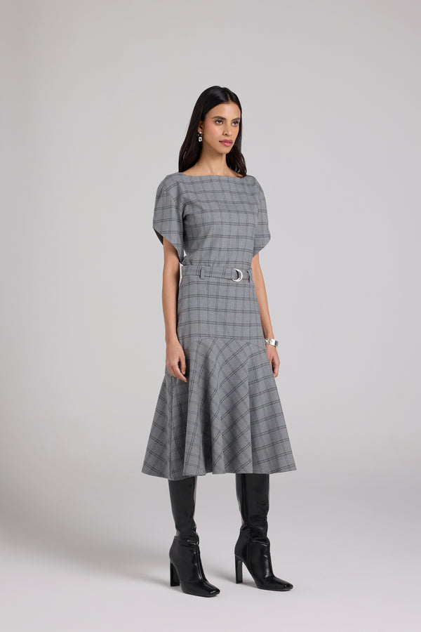 Checkered Midi Skirt Set