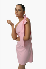 One-Shoulder Tie Dress