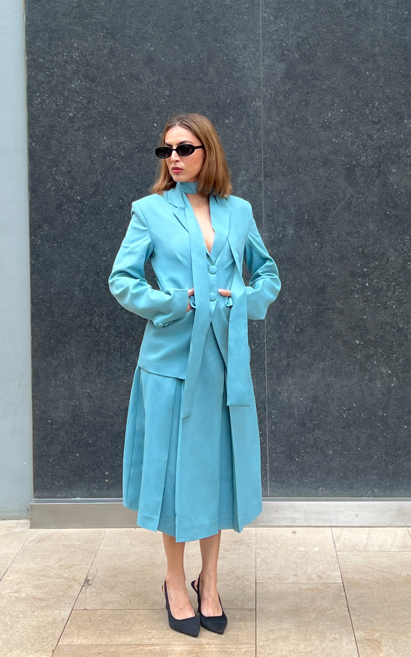 Alpine Blue Skirt Suit