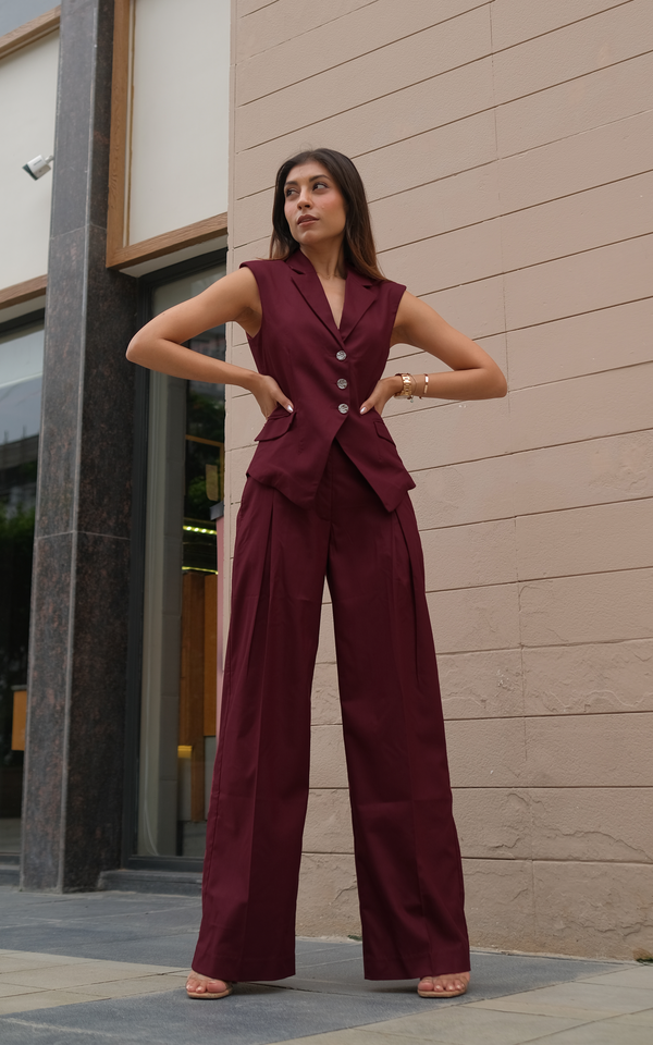 Wide-Leg Tailored Trousers