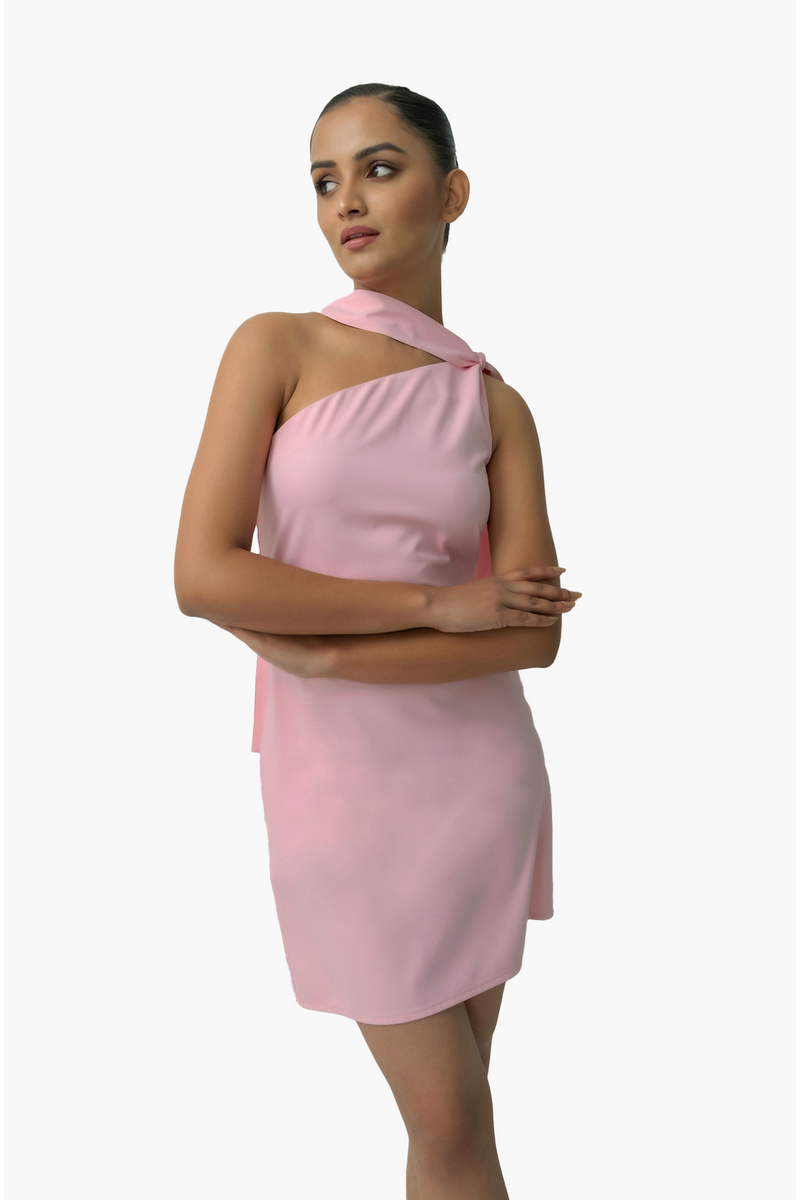 One-Shoulder Tie Dress