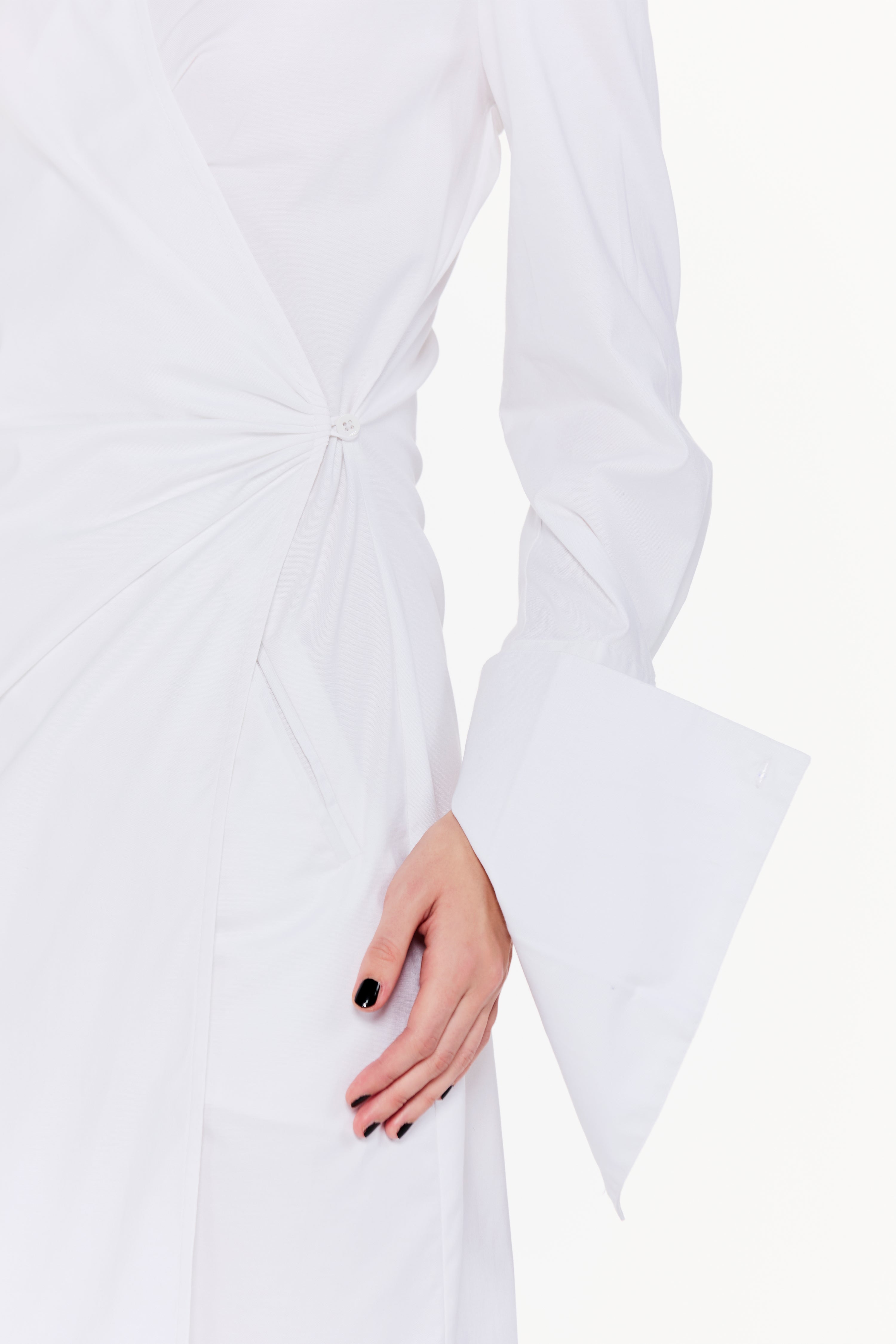 Cloud White Angular Hem Wrap Dress – Qua