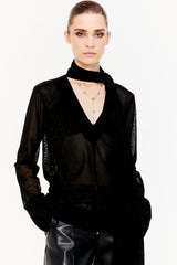 Scarf-Neck Blouse
