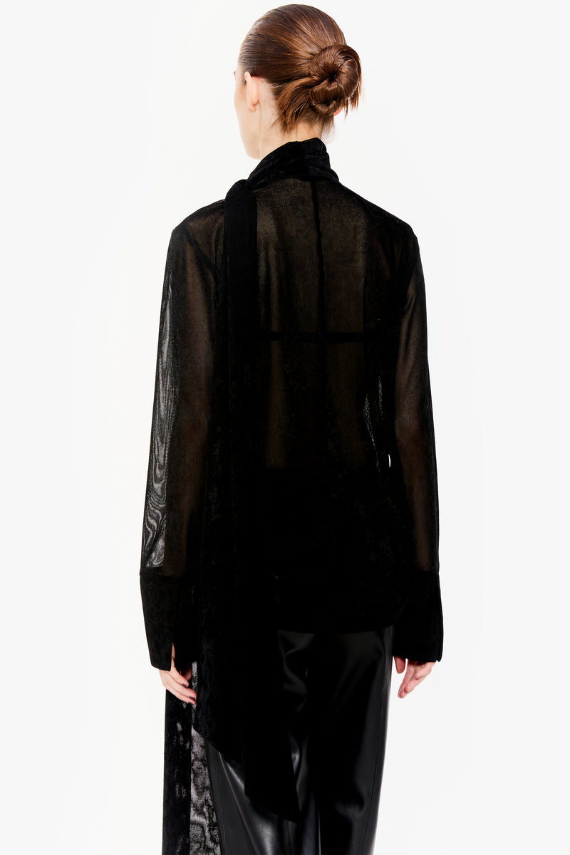 Scarf-Neck Blouse