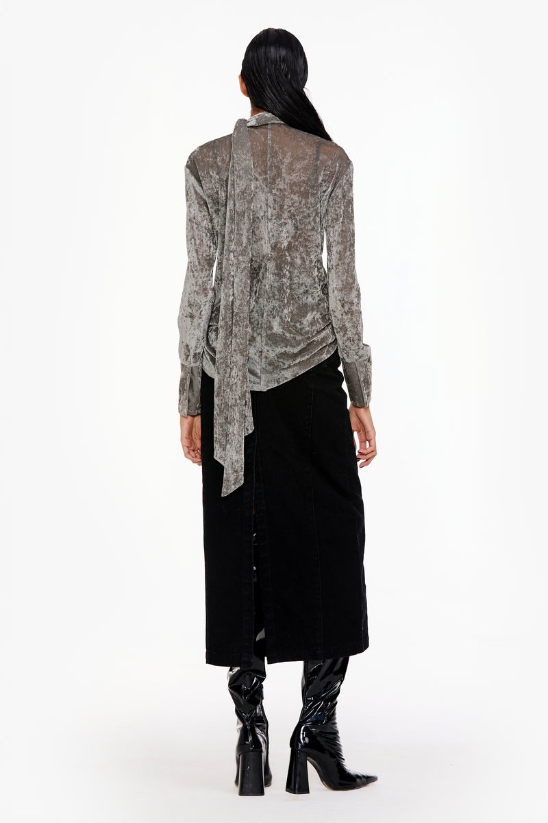 Scarf-Neck Blouse