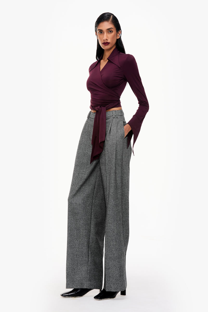 Wide-Leg Wool Trousers