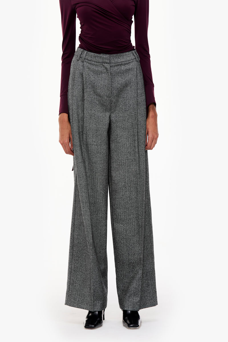 Wide-Leg Wool Trousers