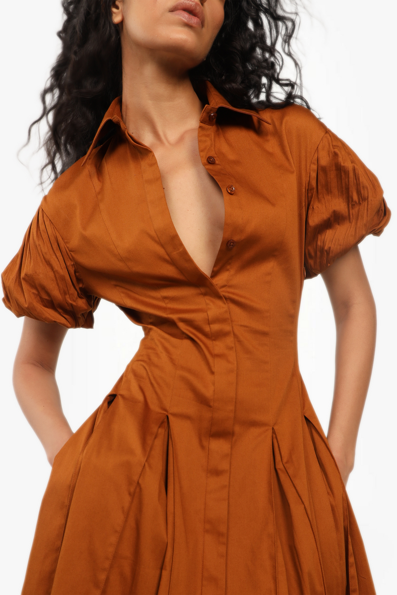 Flared Panelled Midi Dress